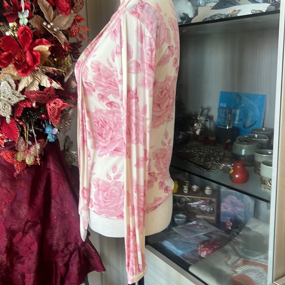 Banana Republic Pink Rose Blouse with front Tie - Picture 7 of 14